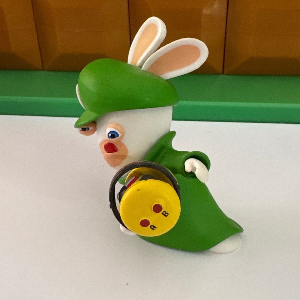 Ubisoft Mario + Rabbids Kingdom Battle Rabbid Luigi Mini Figure 3" Green Rabbit - Picture 8 of 8
